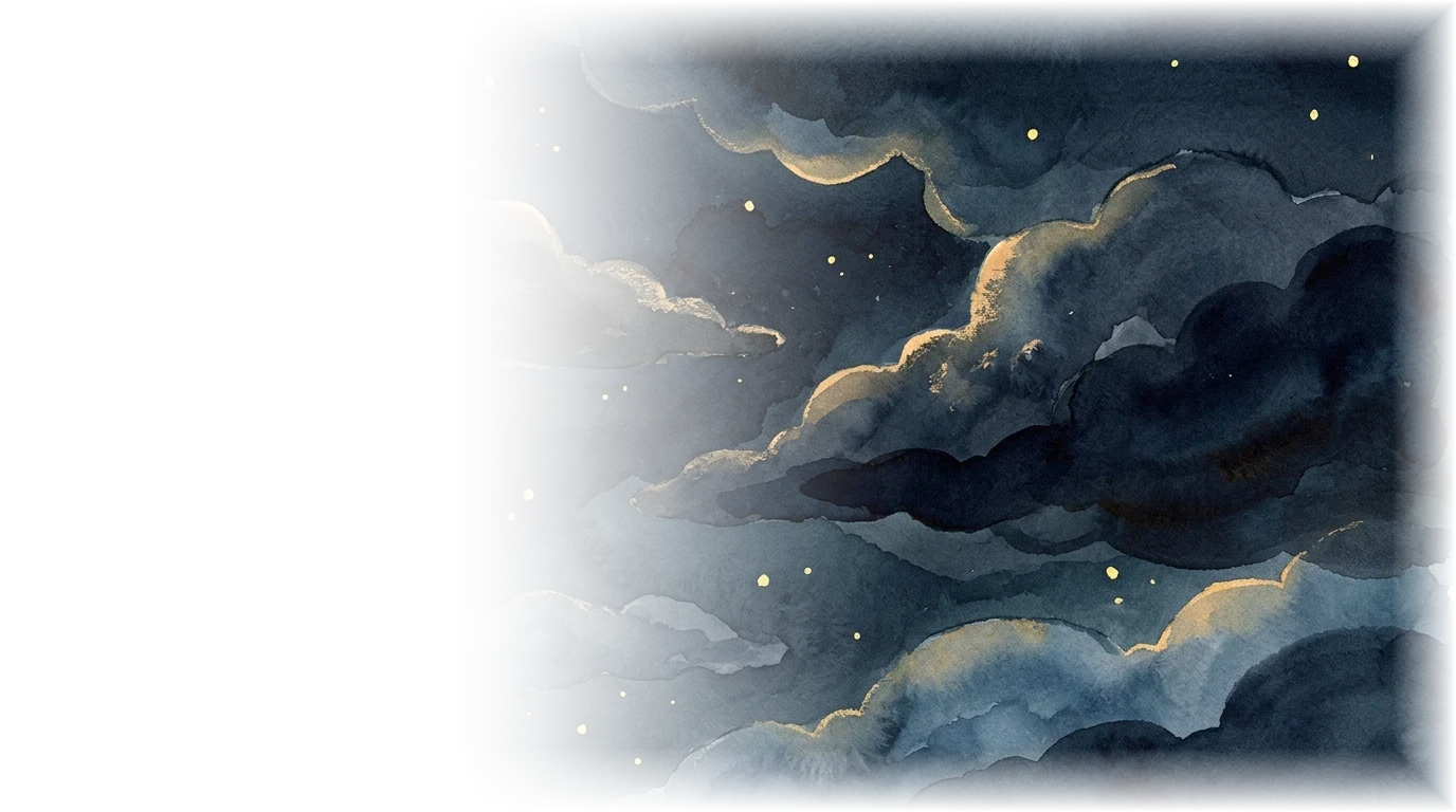 Nocturnal storm clouds in the window